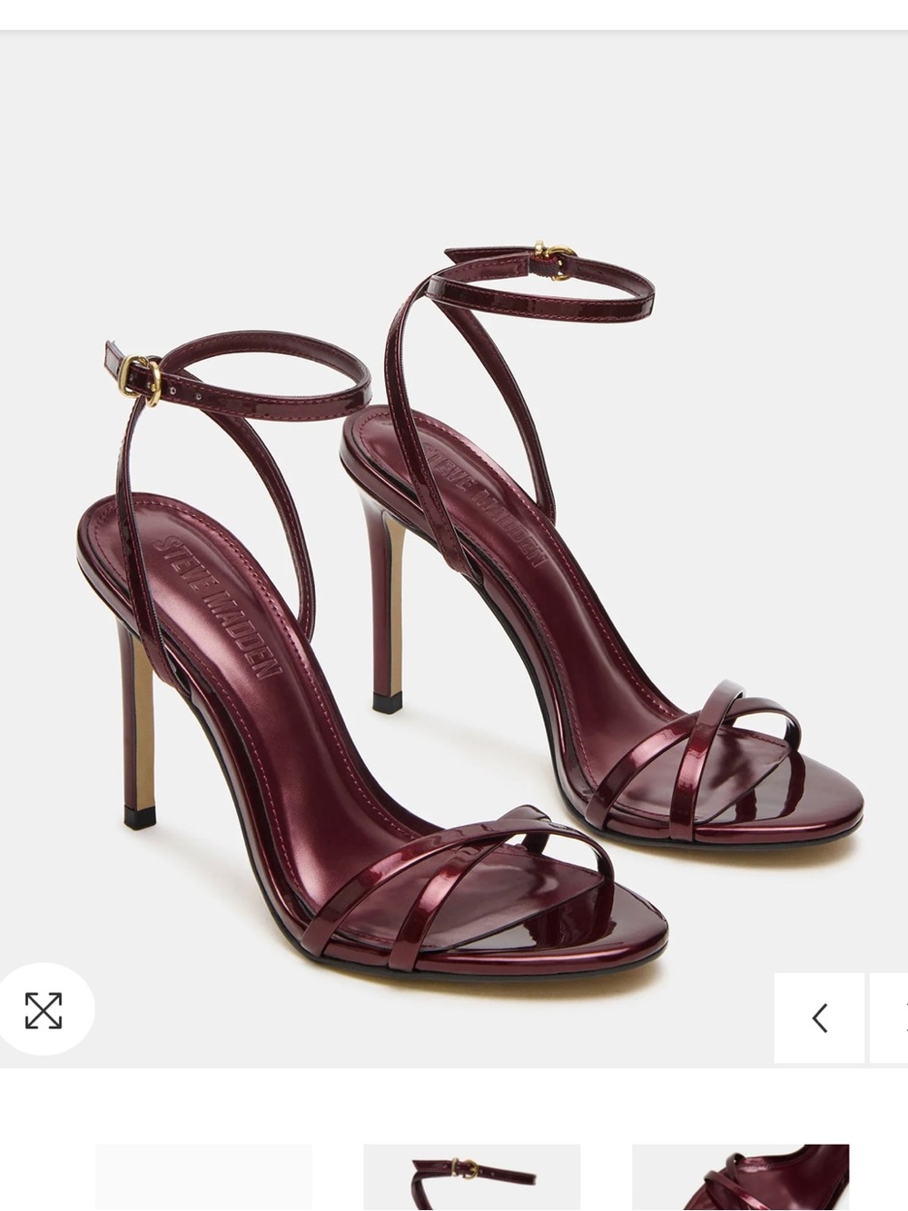Steve Madden Jypsey Heels Cherry Wine pearl dark cranberry red maroon strappy